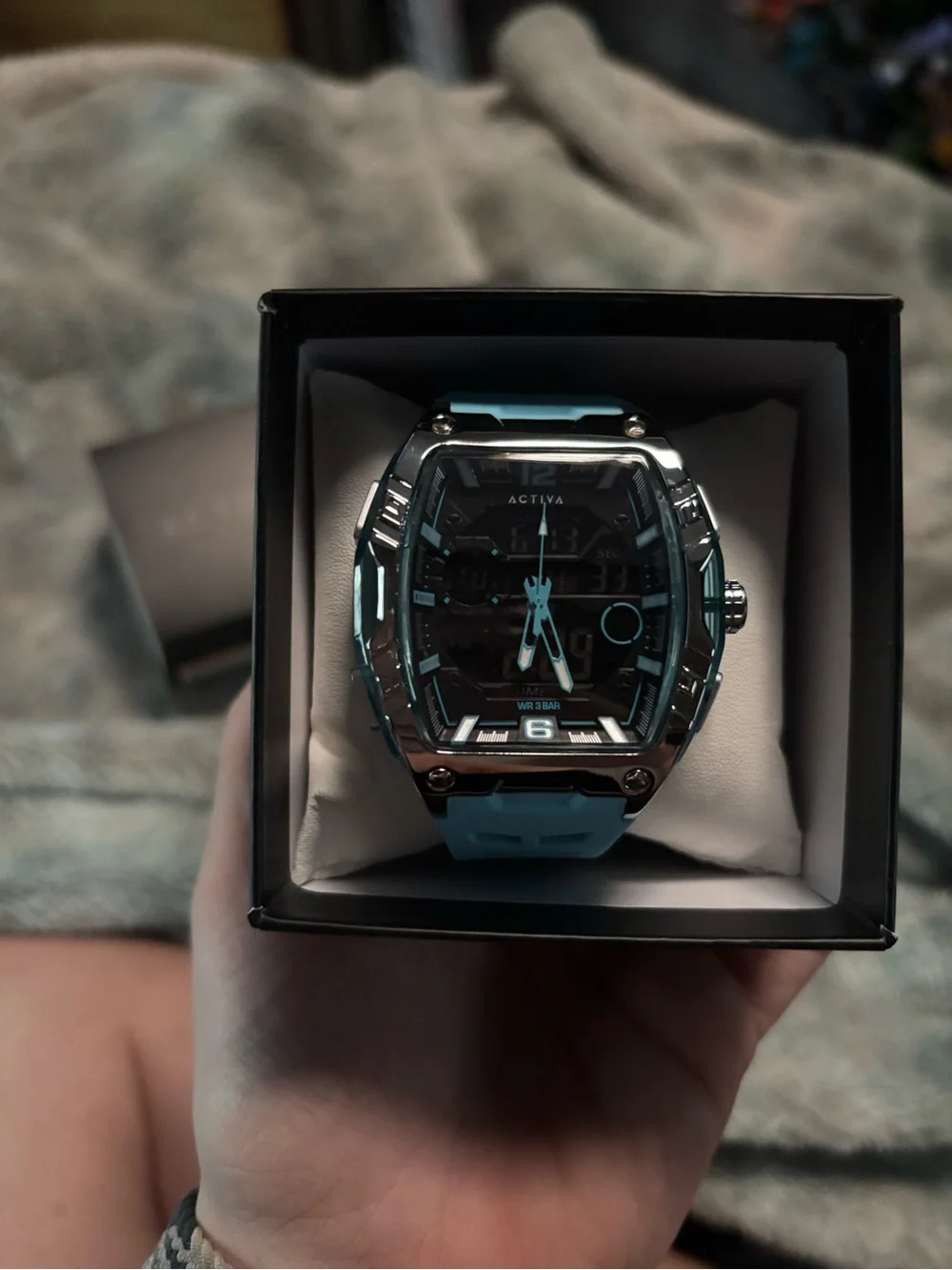 Activa X Invicta Digital Men's Watch - 50mm, Light Blue (ACW8131-002)